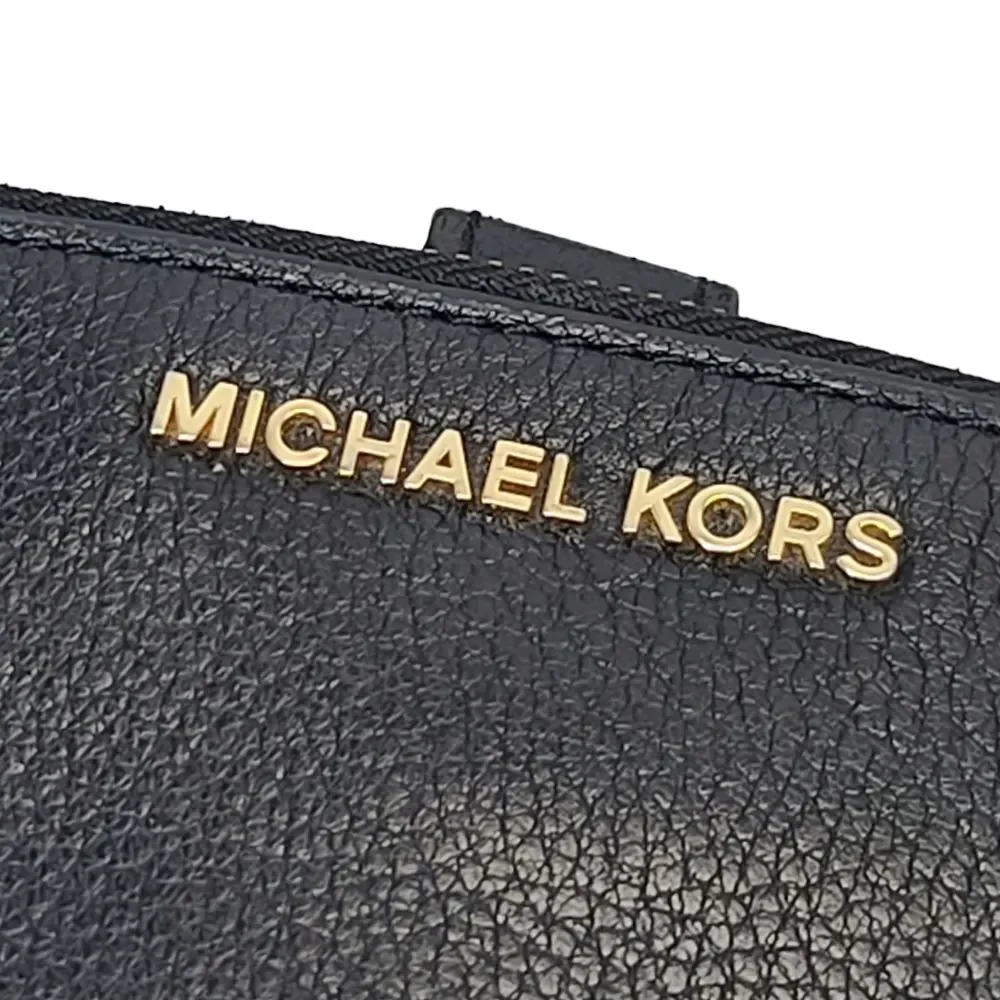 Michael Kors Adele Black Double Zip Leather iPhone 7 Plus Wristlet